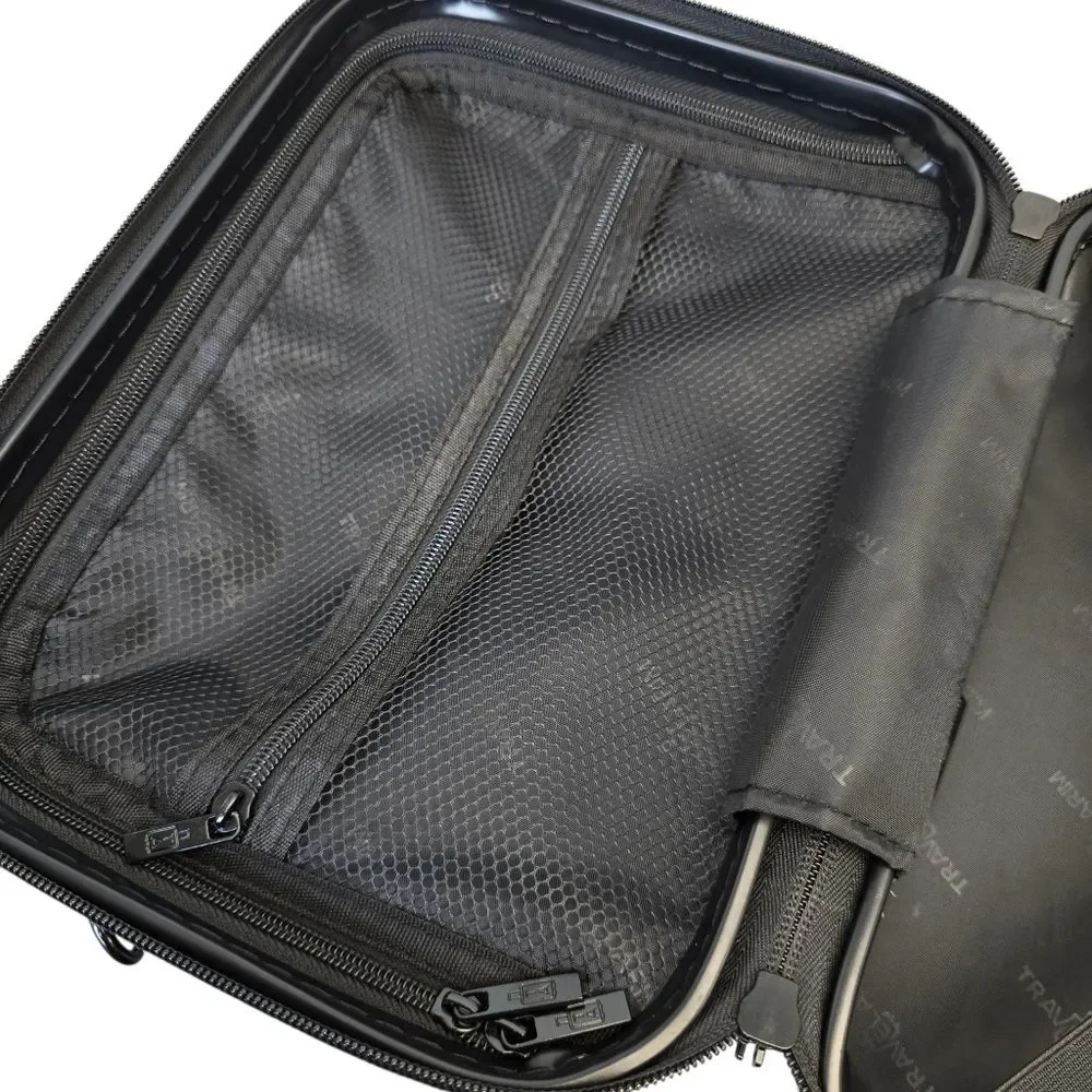 Travelarim Travel Heavy Duty Cosmetic Black Carry Case Zip Shoulder Strap